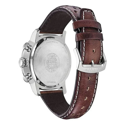 Multifunktionale Herren-Quarzuhr mit Lederarmband